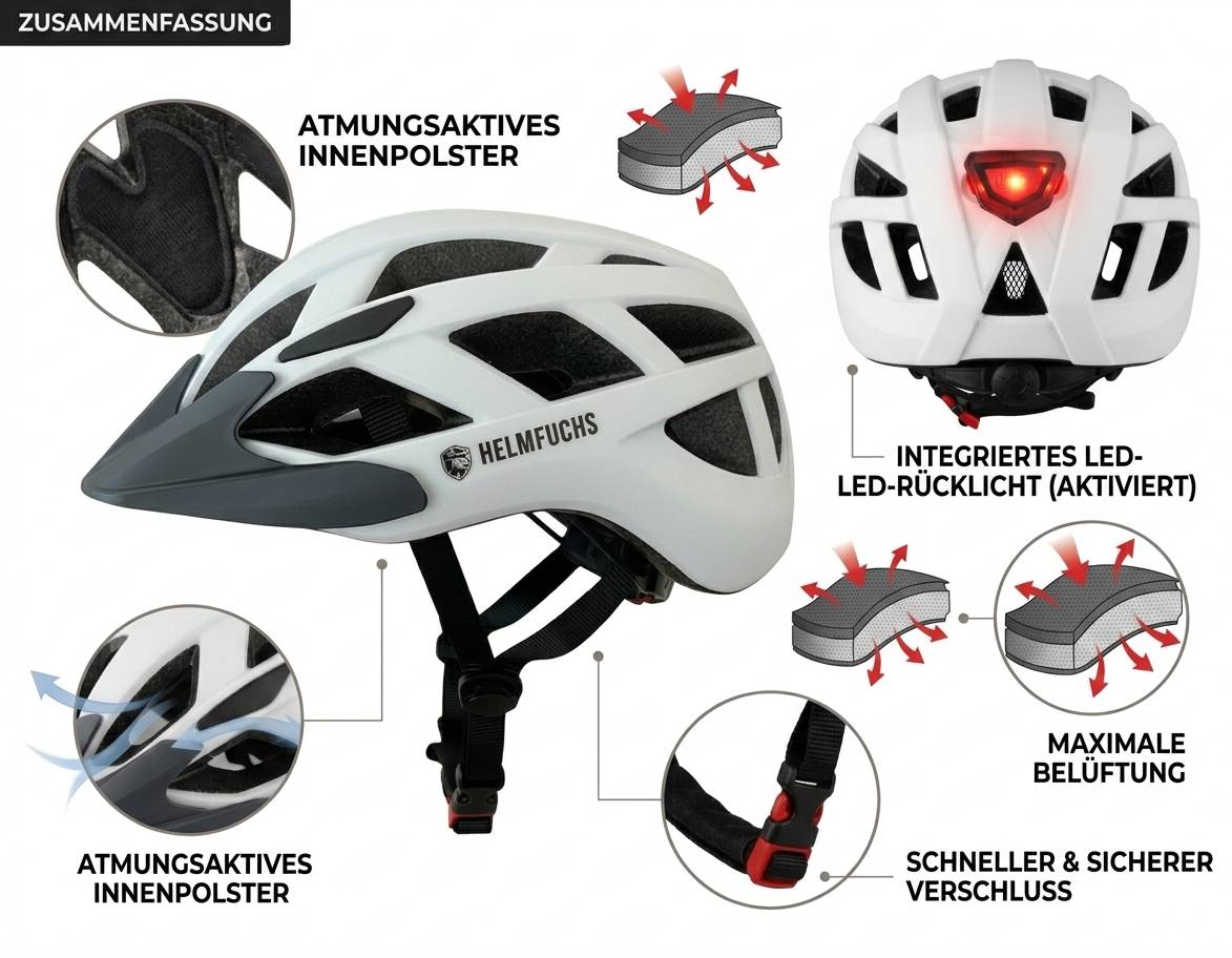 Fahrradhelm mit Visier und Licht - Smart City & Urban Lifestyle Helm