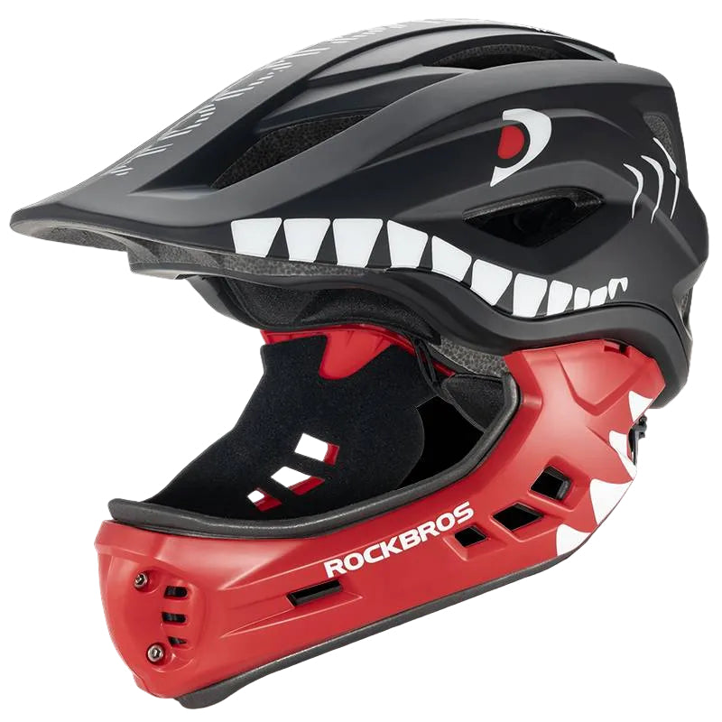 ROCKBROS Kinderhelm Cartoon Integralhelm mit abnehmbarem Kinnschutz