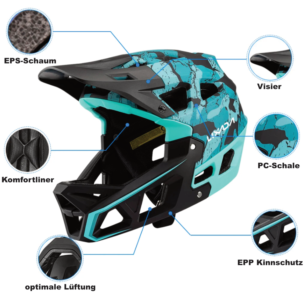 Helmfuchs Fahrradhelm Offroad-Helm Crosshelm 