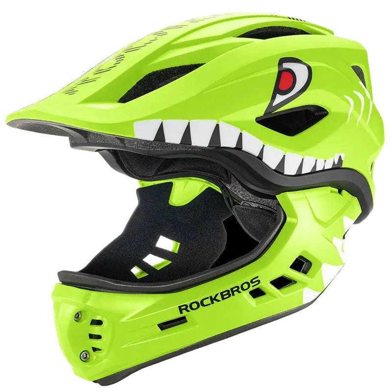 ROCKBROS Kinderhelm Cartoon Integralhelm mit abnehmbarem Kinnschutz
